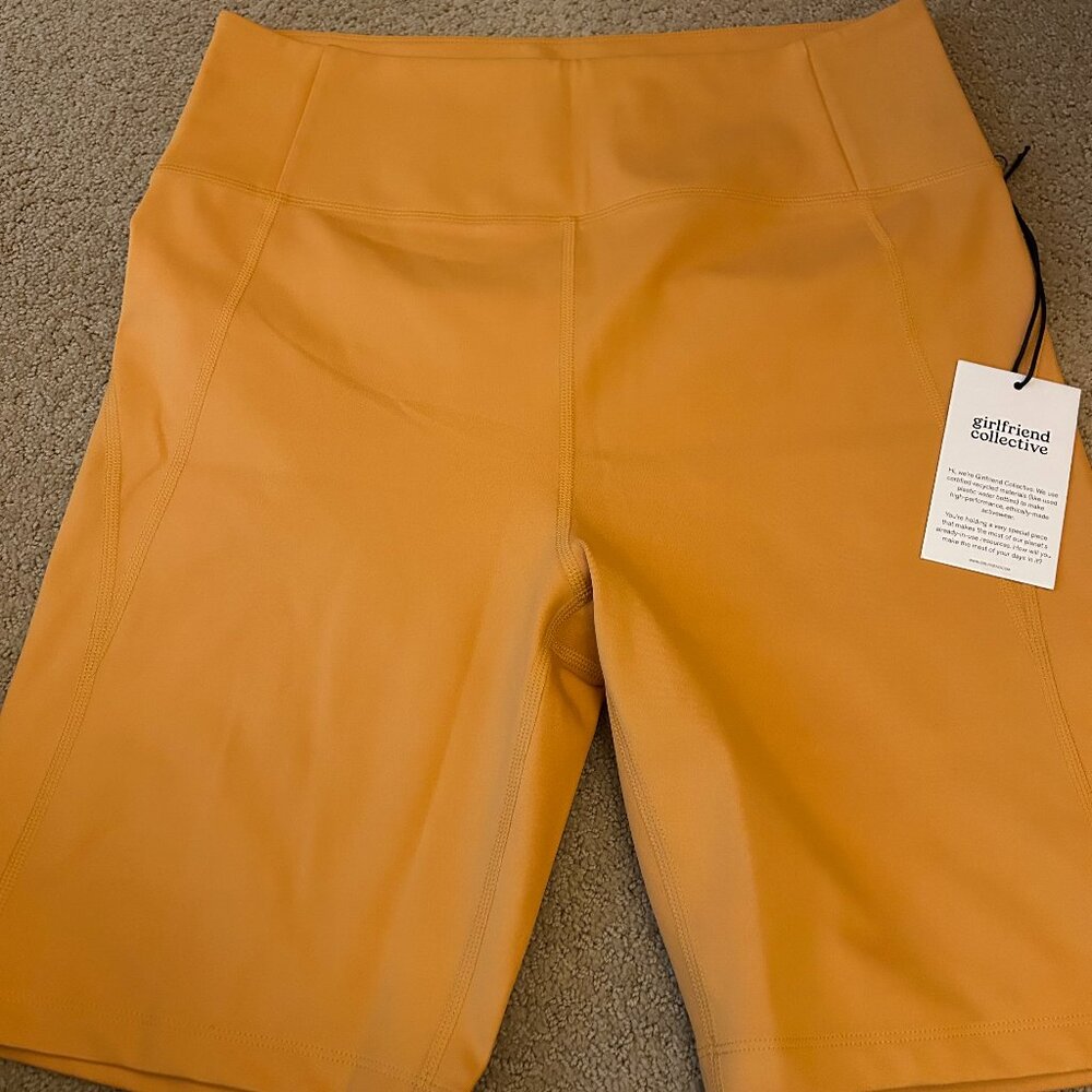 NEW Girlfriend Collective High Rise Biker Short - SZ XXL - Caramel
